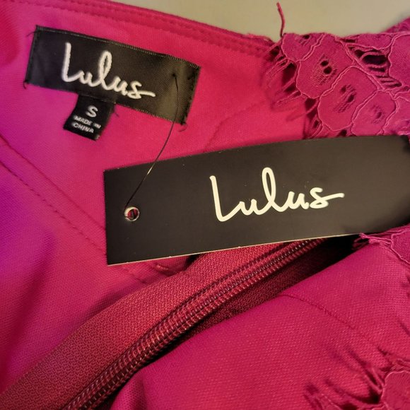 NWT Lulus Size Small Pink Dress Lace Top Cut Out Back NEW Party Evening Lined - Picture 7 of 9